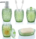 Modern Shatterproof Acrylic Olive Green Bathroom Accessories Set – 5-Piece by Yueranhu