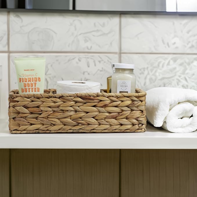 Water Hyacinth Basket for Toilet Paper, Wicker Baskets for Storage Bathroom - Image 8