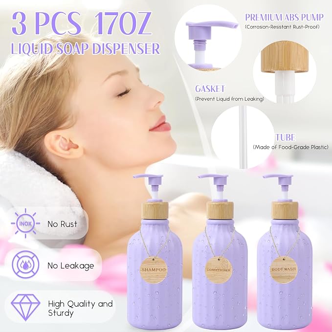Light Purple Bathroom Accessories Set 17PCS Bathroom Set - Image 2