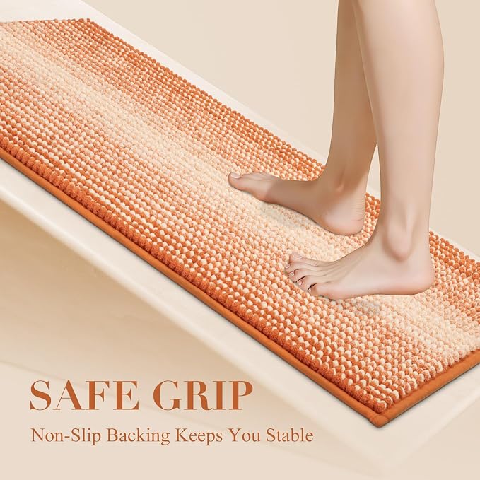 BSICPRO Bath Mat, Non Slip 20 x 32 Inches Water Absorbent Chenille Bathroom - Image 4