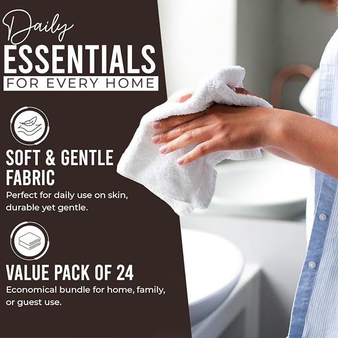 DAN RIVER 24 Pack Wash Cloths for Showering - Image 7