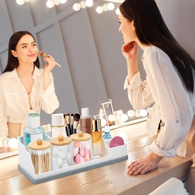 Bathroom Counter Organizer, Large White Silicone Toothbrush Holders - Image 9