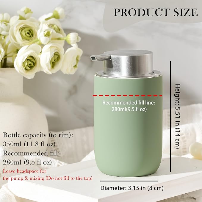 Foaming Soap Dispenser, 12oz Foam Dispenser Ceramic, Foaming Hand Soap - Image 4