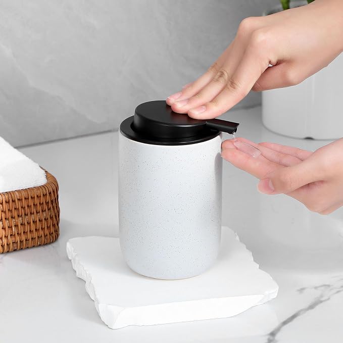 Hand Soap Dispenser for Bathroom Decro, Ceramic Liquid Pump Bottles Refillable - Image 3