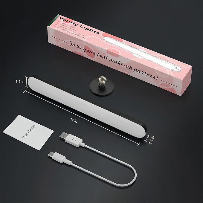 Wireless Vanity Lights for Mirror, Rechargeable Battery Operated Stick on Lamp - Image 7