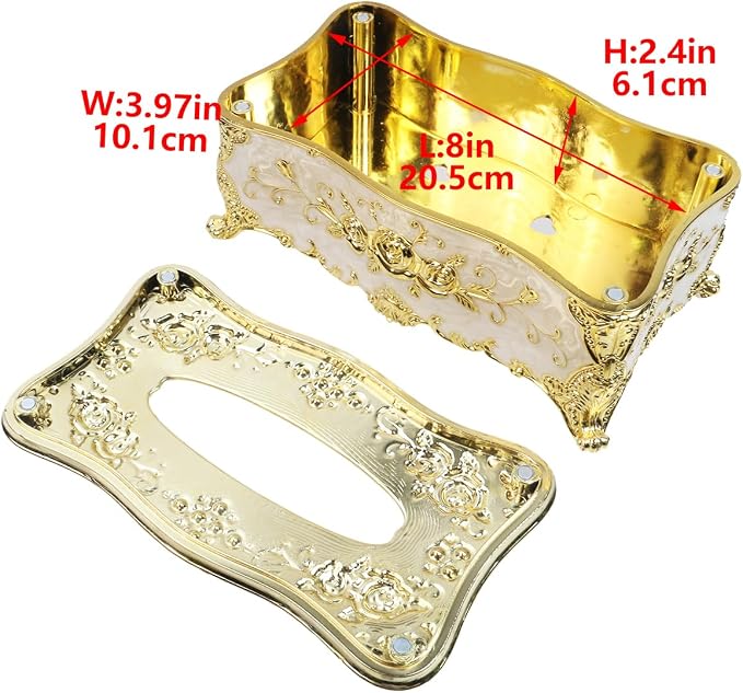 Geesatis Tissue Box Cover Tissue Box Holder Facial Tissue Paper Organizer - Image 3