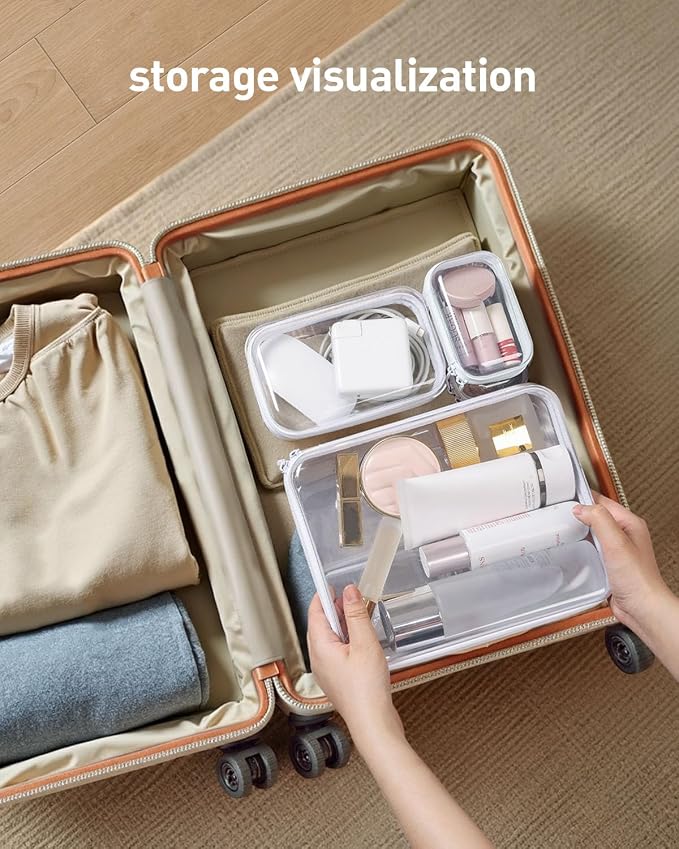 Zippered Pouch Hard, Stackable Storage Bins, Portable Clear Bin Zipper - Image 4