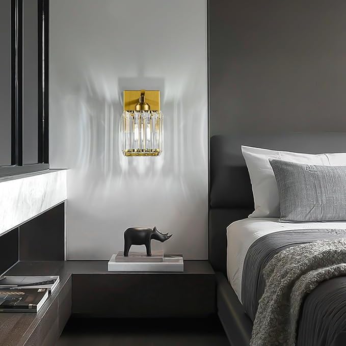 Wall Sconces Crystal Gold Wall Sconce Set of Two Indoor Wall Lamp Modern Wall - Image 7