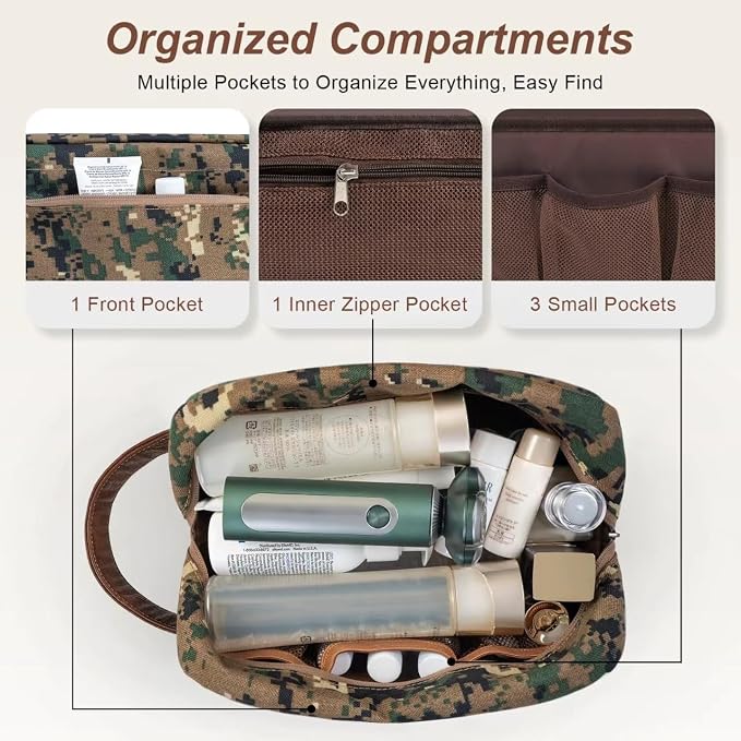 Travel Toiletry Bag for Men, Hanging Toiletry Organizer, Water Resistant - Image 4