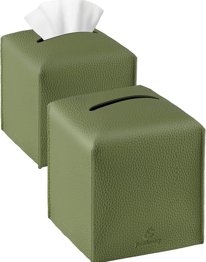 Tissue Box Cover, Jeethemy Square PU Leather Tissue Box Holder, Modern Tissue by Jeethemy