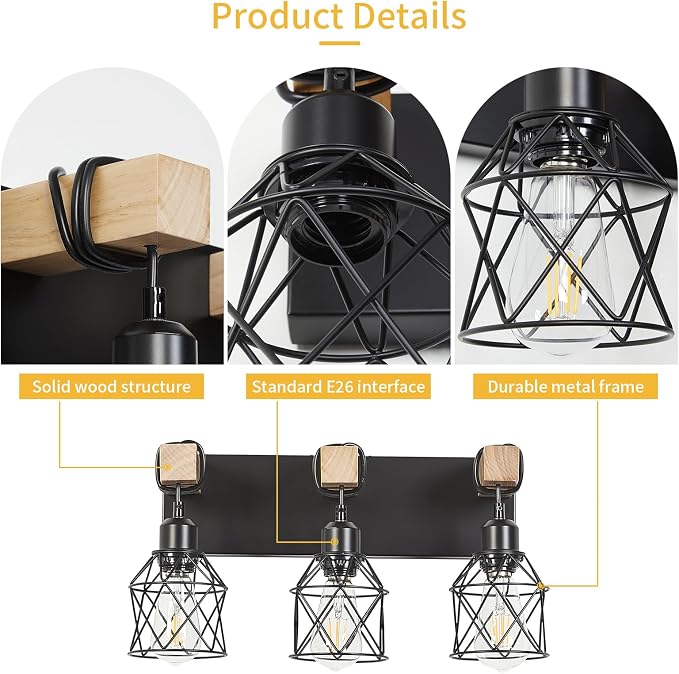 ​3-Light Farmhouse Bathroom Vanity Light - Image 3