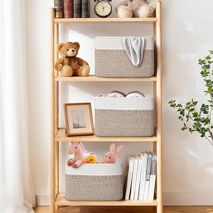 Storage Baskets for Organizing, 4 Pack Baskets for Shelves, Decorative Storage - Image 2