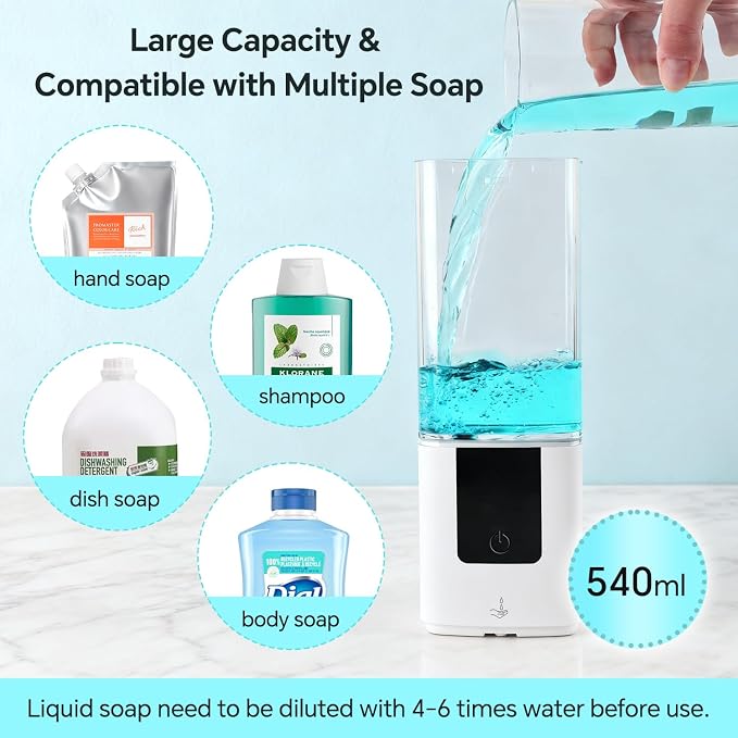 LAOPAO Automatic Soap Dispenser Wall Mount Rechargeable Liquid Soap Pump - Image 3