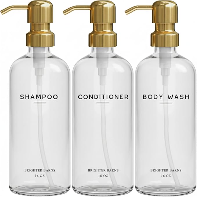 Luxury Shampoo and Conditioner Dispenser Set by Brighter Barns by BrighterBarns