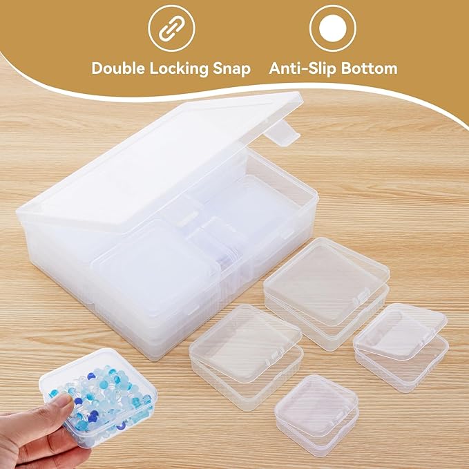 Goodma Small Bead Organizers, 78 Pieces Mixed Sizes Plastic Storage Cases Mini - Image 2