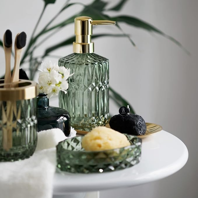 EMPO 6PCS Bathroom Clear Glass Accessories Set, Contemporary Modern Decor - Image 3