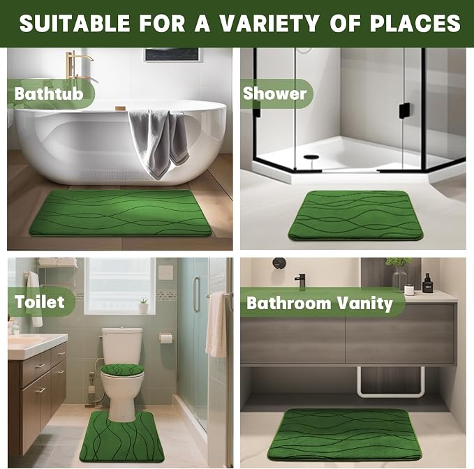 YIHOUSE Memory Foam Bathroom Rug Sets 2 Piece, Ultra Absorbent Bath Mat - Image 8