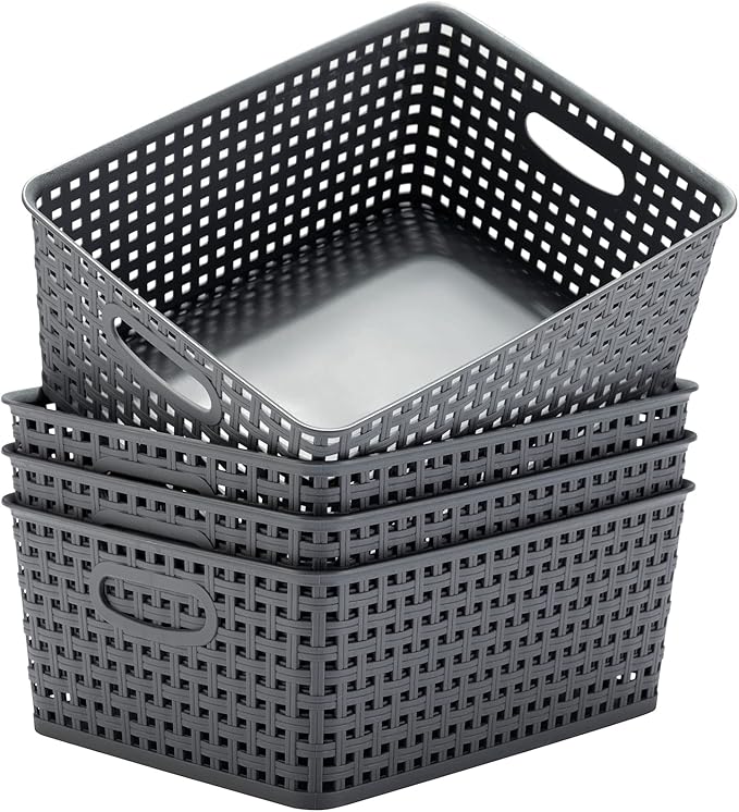 Plastic Storage Baskets for Organizing by Eslite