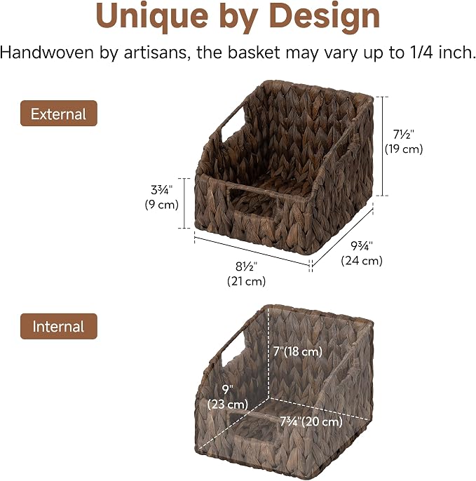 StorageWorks Pantry Baskets for Organizing, Water Hyacinth Storage Baskets for - Image 2