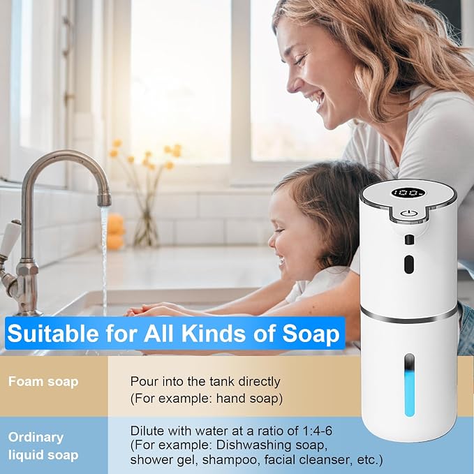 Automatic Foaming Soap Dispenser Touchless, USB Rechargeable Smart Hand Soap - Image 6