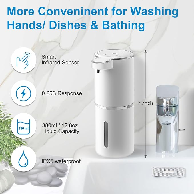 Automatic Liquid Soap Dispenser, 4-Level Adjustable, Wall Mount, USB - Image 2