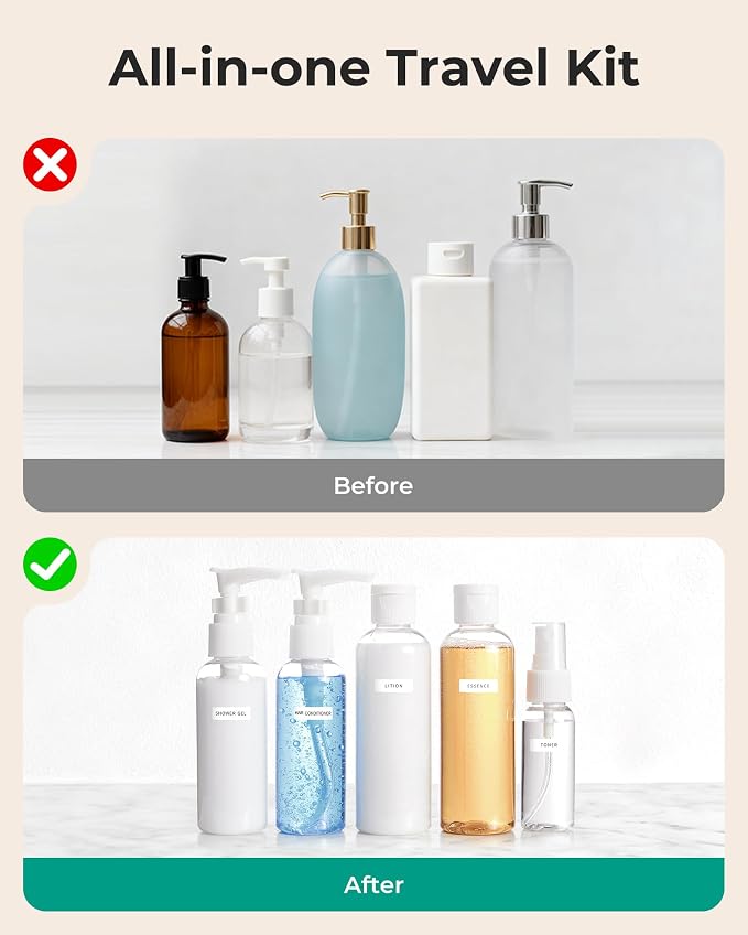 BAGSMART 7 Pack Clear Toiletry Bag - Image 6