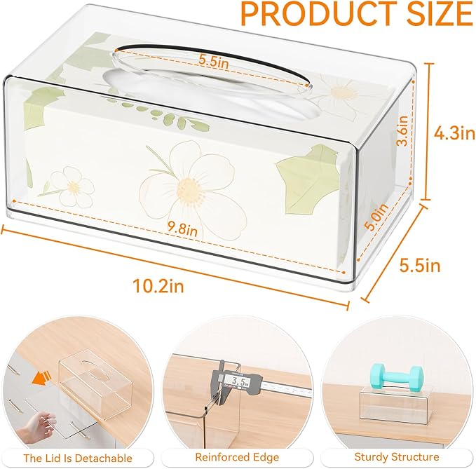 Clear Acrylic Tissue Box Holder - Image 3