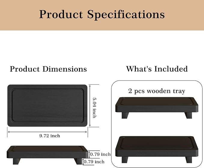 ZGO Small Counter Set of 2, Decorative Vanity Tray - Image 6