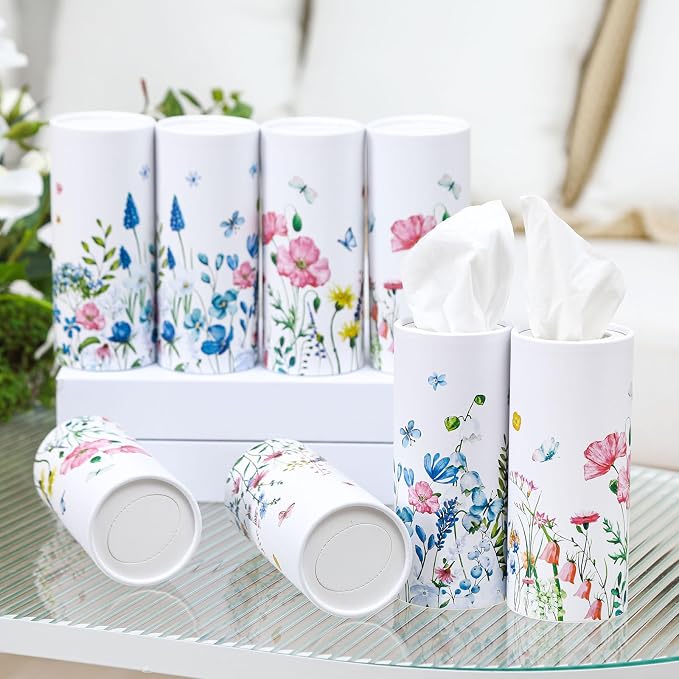 Fourluoo 12 Pack Spring Wildflower Cylinder Tissues - Image 6