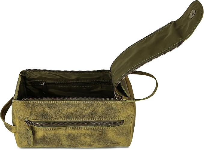 KomalC Premium Buffalo Leather Toiletry Bag - Image 2