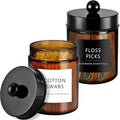 Amolliar Amber Glass Qtip Holder, Apothecary Jars by Amolliar