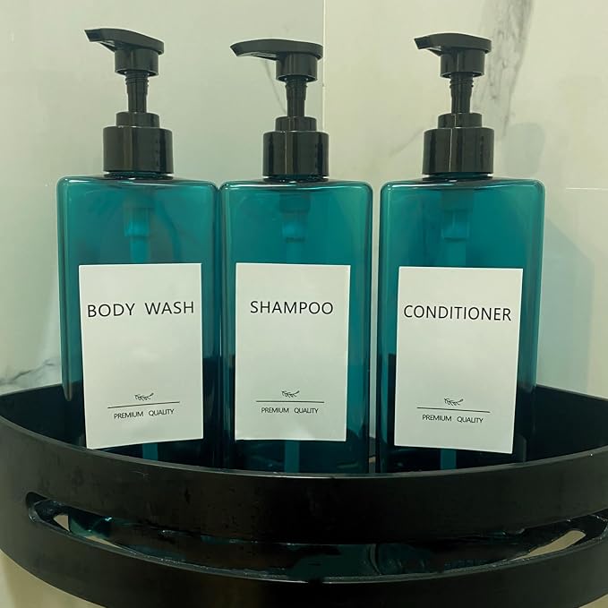 Shampoo and Conditioner Dispenser Set, 500ml Soap Dispenser 16.9oz Shower - Image 8
