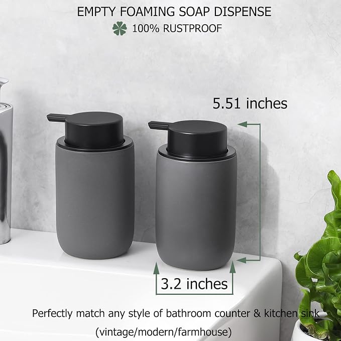 Foaming Soap Dispenser Thick Ceramic Foam Hand Soap Dispenser - Image 6