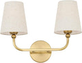 2-Light Bathroom Light Fixtures, Brushed Gold Vanity Lights, Double Wall Sconce by Metwet