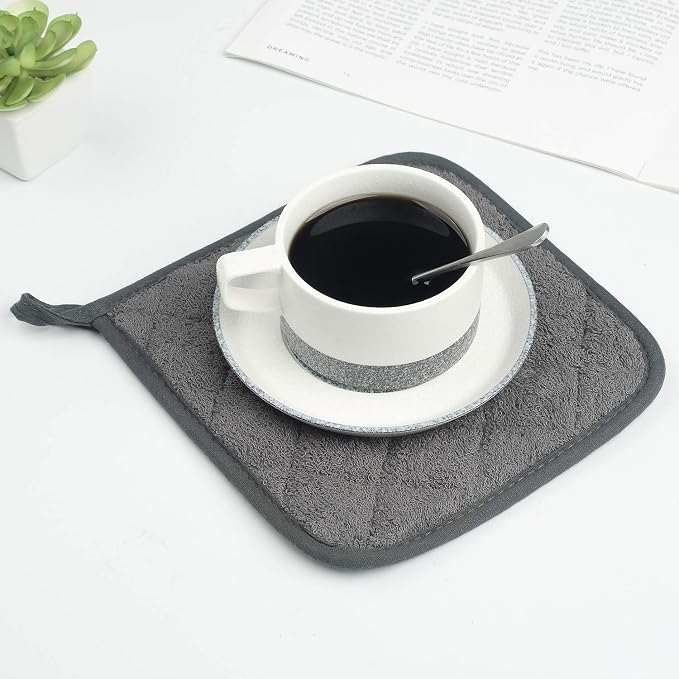 100% Cotton Kitchen Everyday Basic Terry Pot Holder Heat Resistant Coaster - Image 8