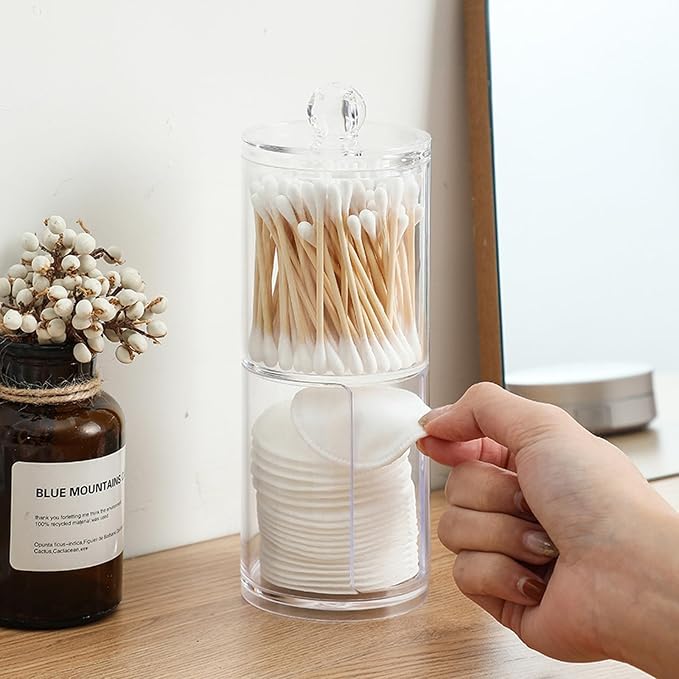 10oz Cotton Round Holder with Lid, Vertical Dispenser - Image 4