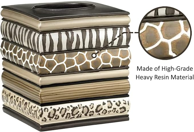 Zahari Home 2pc Safari Stripes Modern Bath Accessories Set Waste Basket & - Image 6