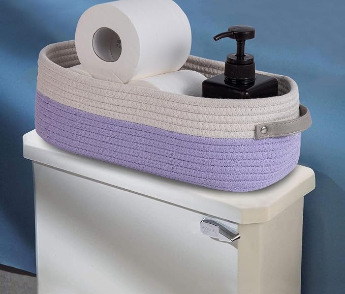 Cotton Rope Woven Basket Toilet Paper Baskets - Image 3