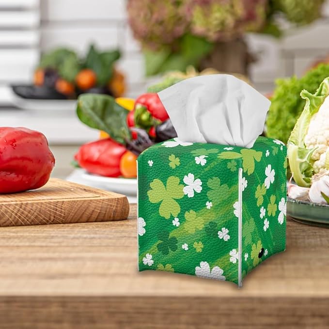St. Patrick Lucky Grass Stripe Tissue Box Cover Square Tissue Covers Tissue - Image 5
