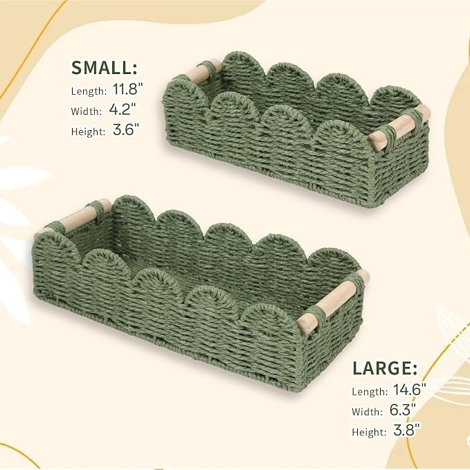 Paper Rope Storage Basket Set of 2 - Image 3
