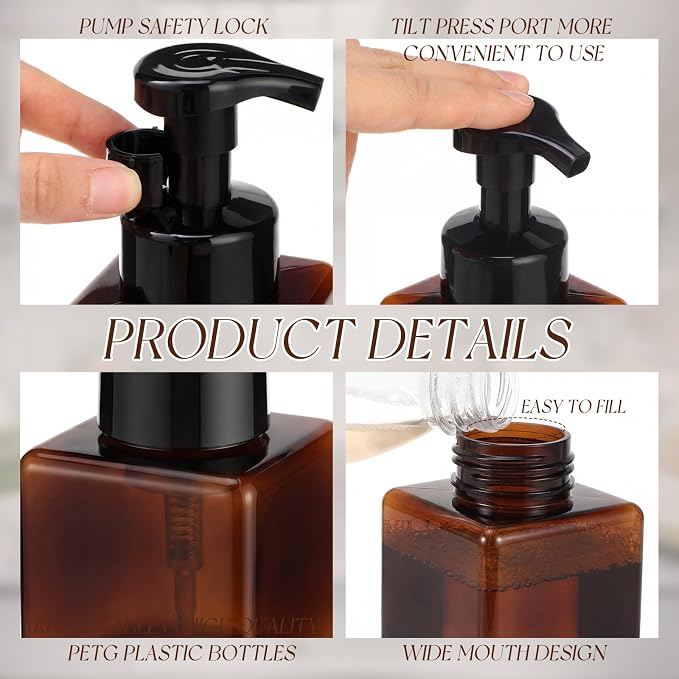 Domensi 12 Pcs Foam Pump Bottle Foaming Soap Dispenser Empty Travel Foaming - Image 5