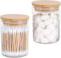 2 Pack Glass Qtip Holder Dispenser Set by BKYFPQ
