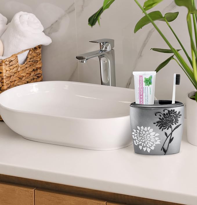 Zahari Home 4pc Erica Bathroom Accessories Sets Modern Classic Soap Dispenser - Image 4