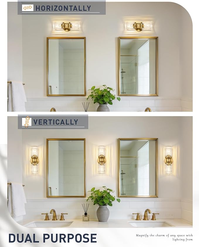 Gold Wall Sconces, HWH Single Wall Vanity Light Fixture - Image 3