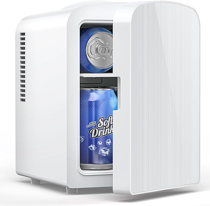 Mini Fridge, 4L/6 Cans Cooler & Warmer Portable Compact Refrigerator, Small by Electactic
