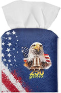 American 250 Years Tissue Box Holder Waterproof PU Leather Square Tissue Box by Pzuqiu