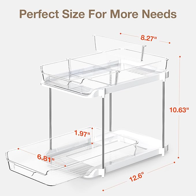 Delamu 2-Tier Multi-Purpose Bathroom Under Sink Organizers and Storage - Image 2