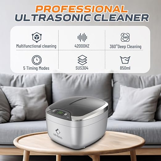 Life Basis Ultrasonic Cleaner Household Ultrasonic Jewelry Cleaner 850ml LCD - Image 2