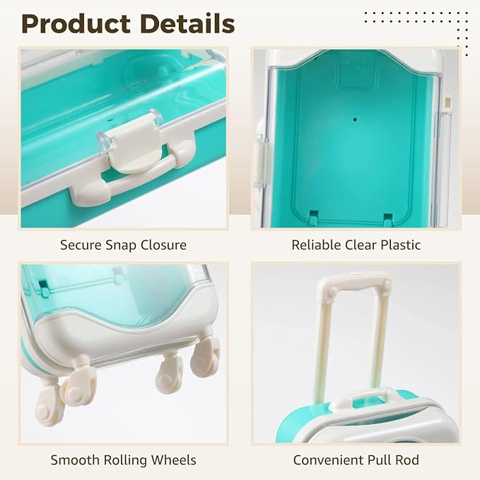 12 PCS Mini Suitcase Party Favor Boxes, Rolling Empty Storage Box - Image 3