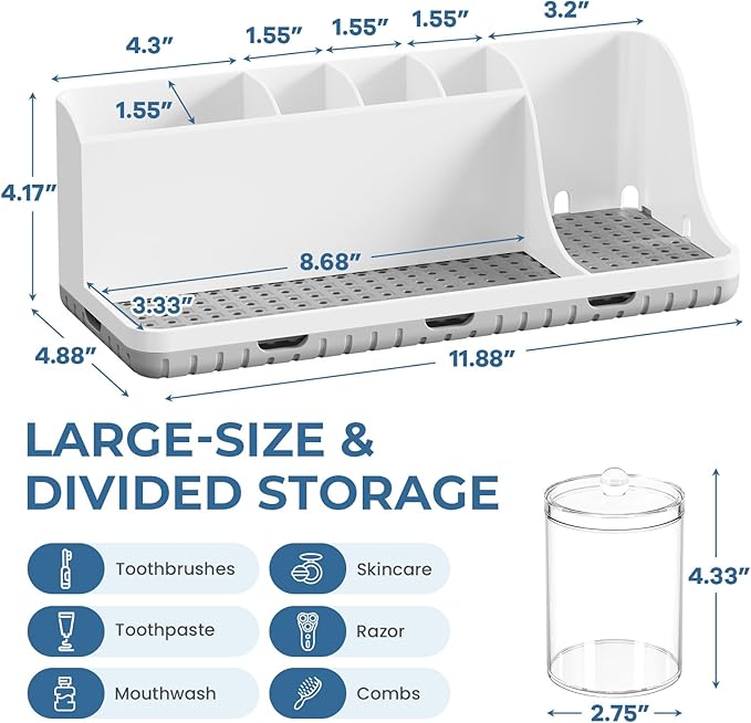 Bathroom Counter Organizers and Storage, Toothbrush Holders - Image 5